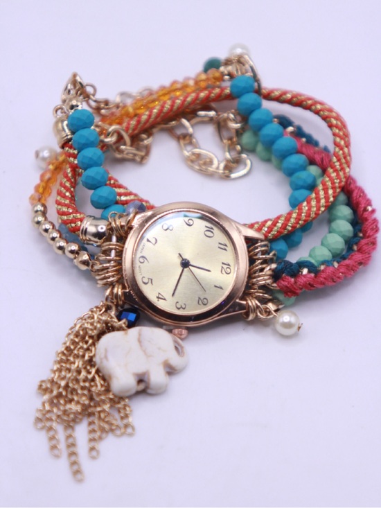 Accessories - Boho Multi-Strand multi tone & Wrap Watch Bracelet